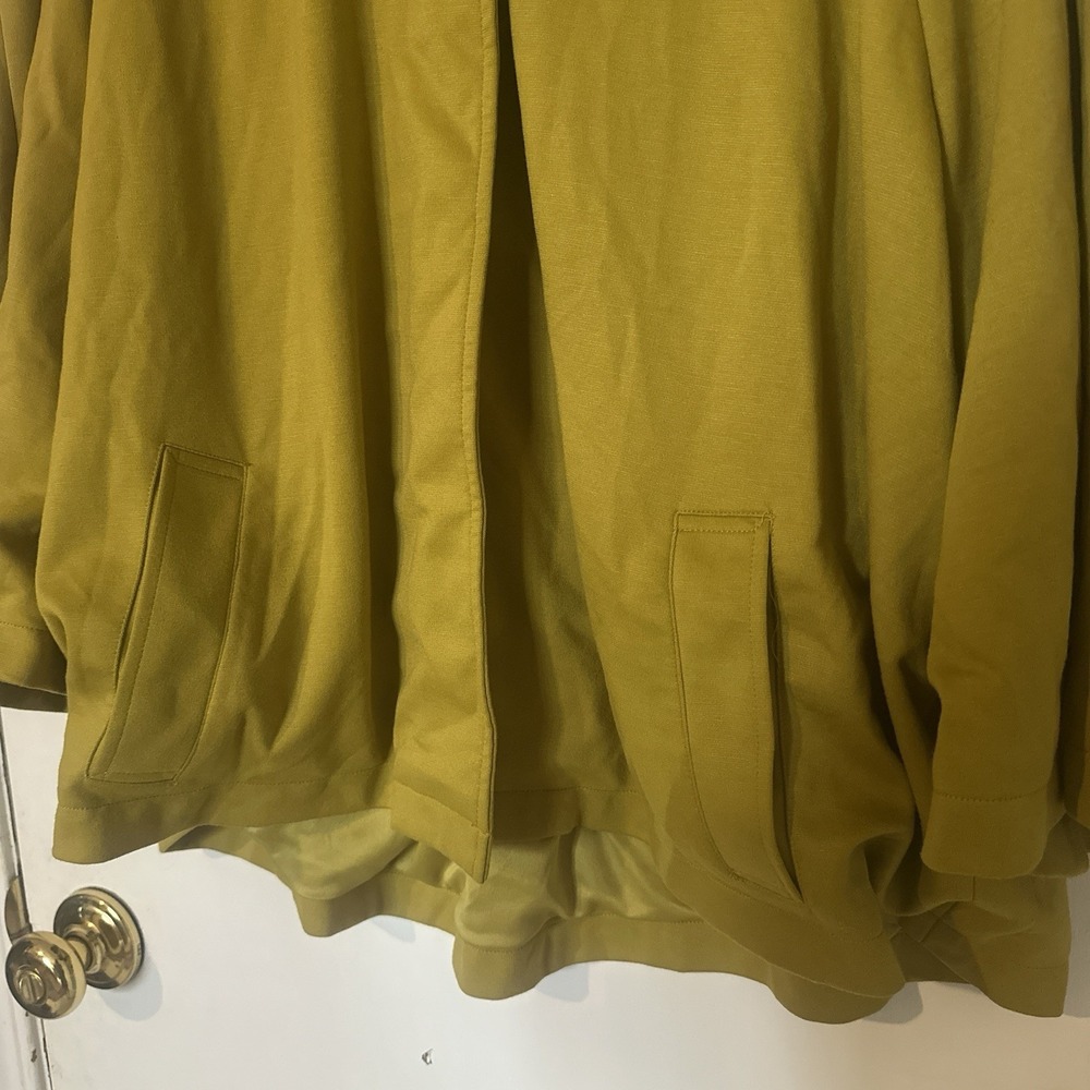 Jessica London Overcoat Blazer Jacket Womens 24‎ Green Lined Shawl Collar - Picture 3 of 8